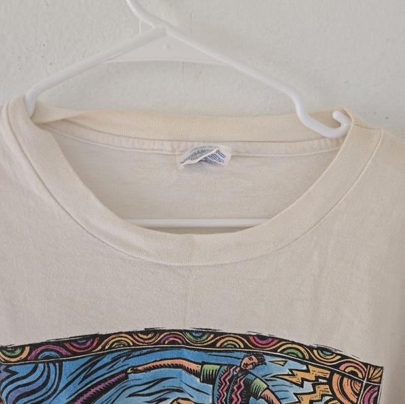 Vintage Hanes Heavyweight Humans-I-Tees T Shirt Mens Size XL Peace Sign Colorful - Picture 4 of 9